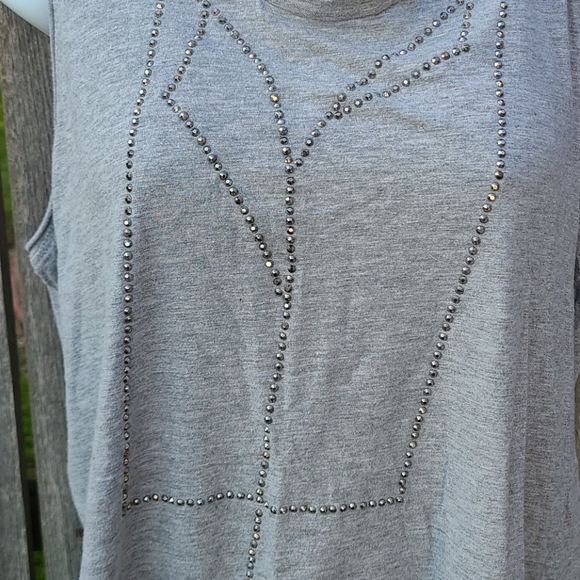 Embellished Tank Top in Gray - Picture 2 of 3